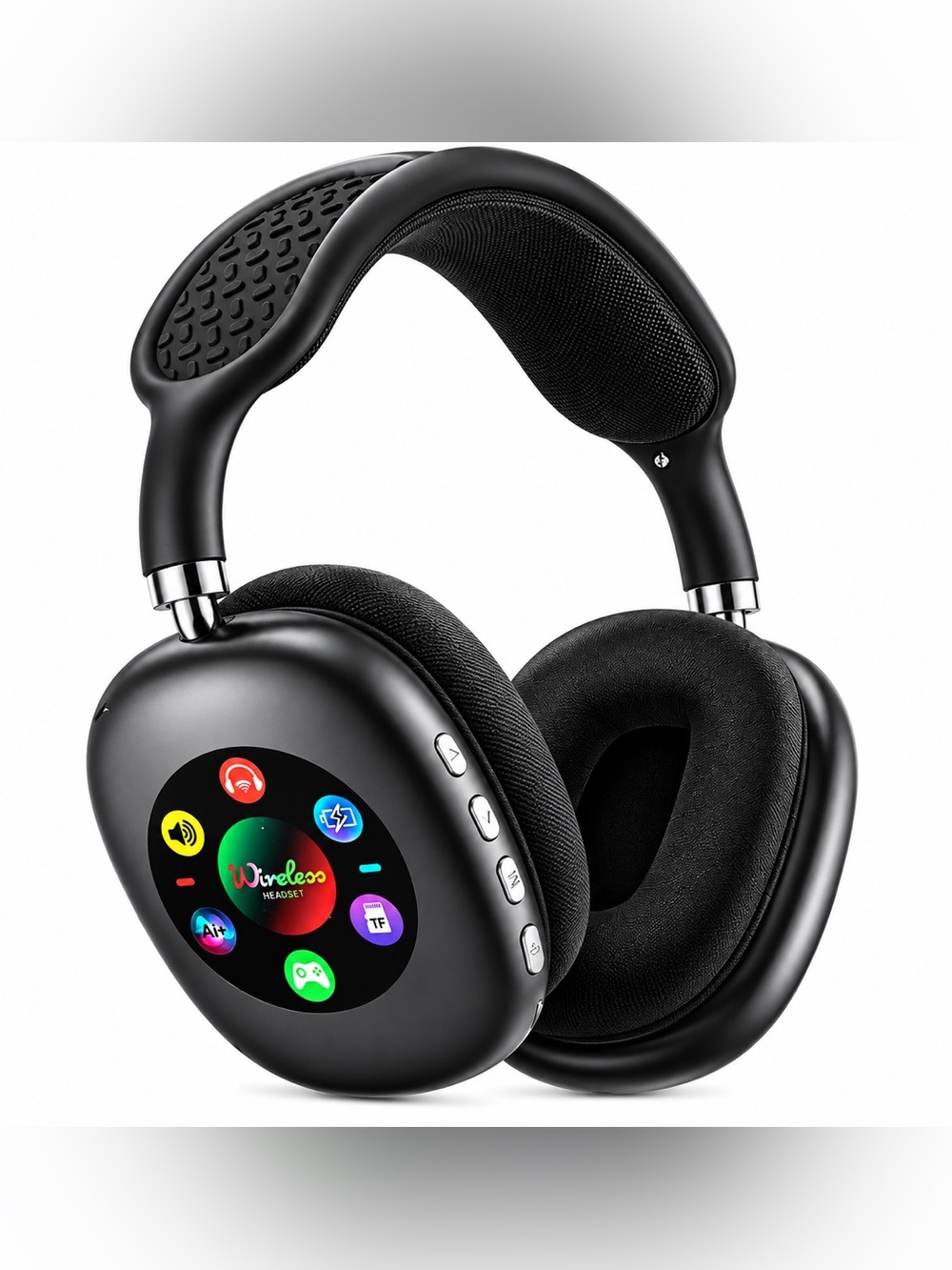 AKZ 615B Wireless 5.4 Over-Ear Headphones 6D Sound Mic TF Card USB-C BLACK